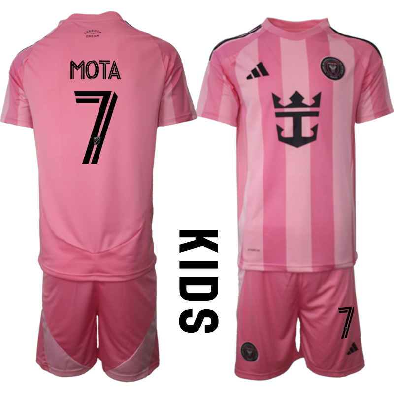 Youth 2025-2026 Club Inter Milan CF home Pink 7 Soccer Jersey